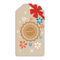 Colorful Gift Tag with Thank You Message