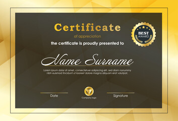 Certificate Of Achievement Award Template Design.