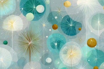 Colorful abstract pattern with vibrant circles and starbursts