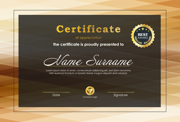 Certificate Of Achievement Award Template Design.