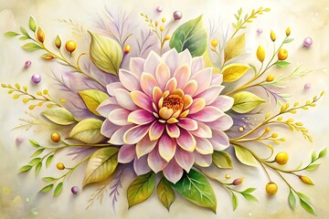 Obraz premium Delicate Floral Arrangement with a Stunning Dahlia