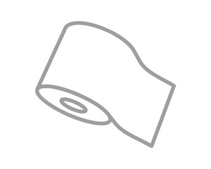 Fototapeta premium Simple, minimalist line art illustration of a roll of paper towels. Perfect for websites, apps, or presentations needing a clean, modern aesthetic.