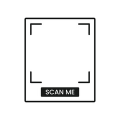 QR Code Frame. Black and White UI Template