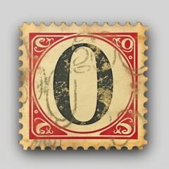 Obraz premium Vintage Number 0 postage stamp.
