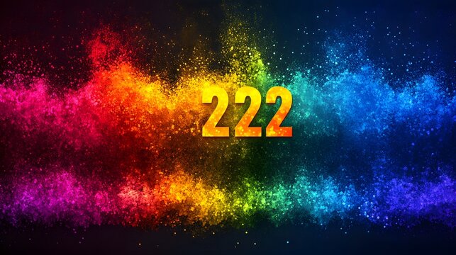 Vibrant Rainbow Number 222 Abstract Background