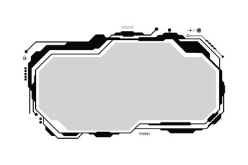 Futuristic HUD interface with circuit board design and security elements