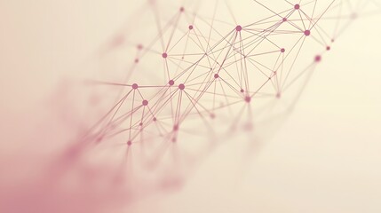 Abstract Network Connection Dots Lines Beige Background