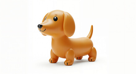 3d inflatable daschund dog toy on white background, generative ai