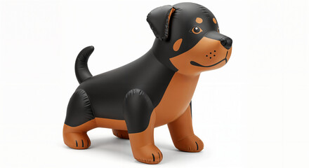 3d inflatable labrador dog toy on white background, generative ai.