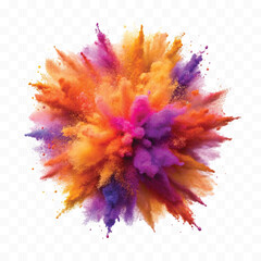 realistic violet lilac color powder dust explosion in different style isolated on a white background