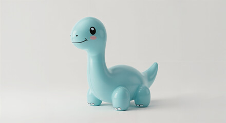 3d inflatable dinasour toy on white background, generative ai.