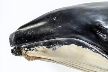 Isolated Bowhead Whale Baleen Detail White Background