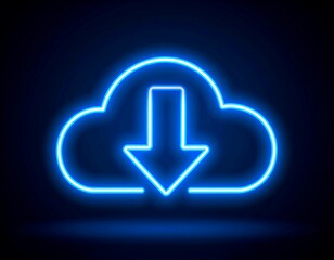 Neon cloud download icon (4)