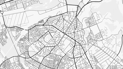 Fez City Map. Minimalist black and white line art poster for printing, wallpaper, wall art for home...