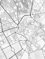 Fototapeta premium Marrakesh Map. Minimalist black and white line art poster for printing, wallpaper, wall art for home and office decor