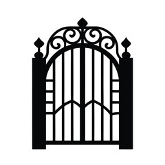 Simple Gate Alpona Vector Silhouette