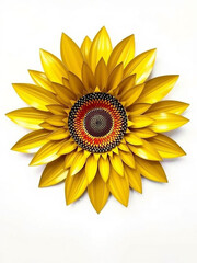 Naklejka premium Realistic 3d render of a vibrant sunflower against a clean white background