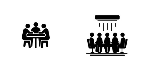 Plakat Depiction of a corporate gathering featuring five individuals seated around a table
