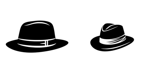 Modern flat design features a stylish illustration of a hand-drawn fedora hat