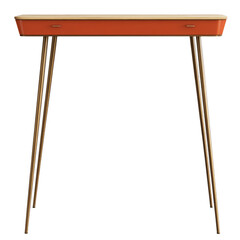 Obraz premium Narrow console table with metal legs. Isolated white background. Png format