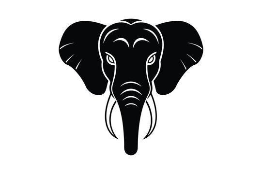 elephant head vector Silhouette illustration