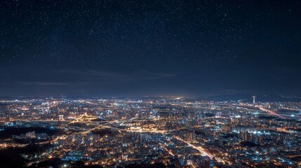 Metropolis Night View with Twinkling Lights/きらめく都市の夜景10