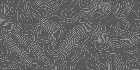 A seamless vector topographic map pattern with subtle,organic light gray contour lines against a dark gray background,creating a minimalist yet complex representation of abstract terrain or a scientif