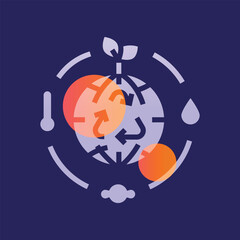 adaptation to climate change glassmorphism illustration.