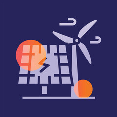 renewable energy glassmorphism illustration.