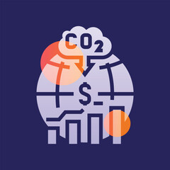 low-carbon economy glassmorphism illustration.