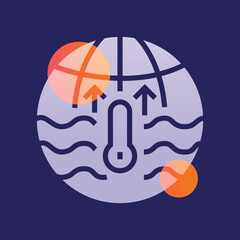 sea level rise glassmorphism illustration.