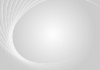 Grey white smooth circles abstract tech geometric background. Vector elegant wavy design