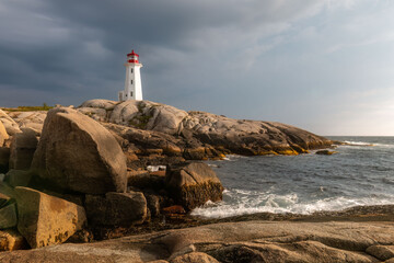 peggys cove lighthouse, nova scotia, canada