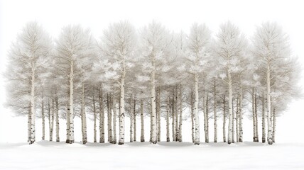 Serene Landscape Nature Tree In White Winter Snow