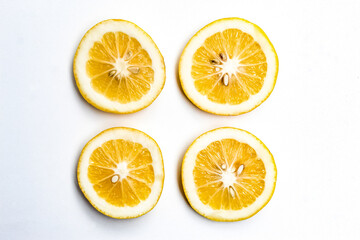 Obraz premium lemon slices isolated on white background