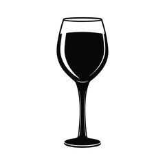 Wine Glass Elegant Vector Silhouette