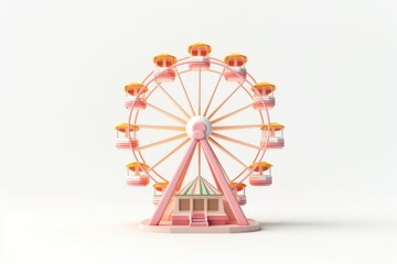 Fototapeta na wymiar Wheel fun white background merry-go-round.