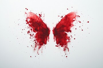 Bloody butterfly wings, abstract, vibrant red, splatter