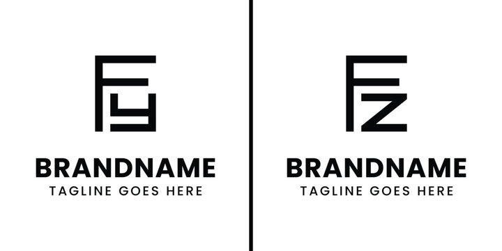 Letters FY FZ Monogram Logo, for any business with FY YF FZ ZF initials