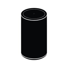 Smart Speaker Cylindrical Vector Silhouette
