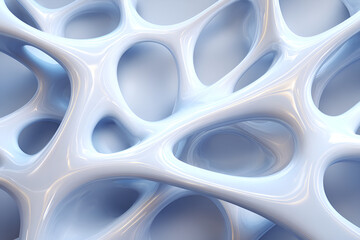 Abstract 3D Render of a Smooth, Light Blue Organic Structure
