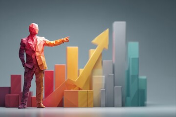 Business Growth Concept with Geometric Graph and Figure