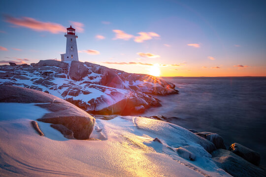 peggys cove lighthouse, nova scotia, canada