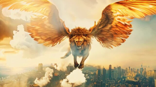 Lion with wings symbol of the ancient empire of Babylon
