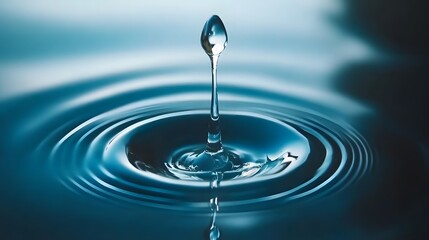 Water Drop Impact Macro Photography Ripples Serenity Blue