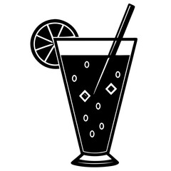 Cocktail vector silhouette illustration isolated on white background