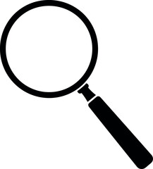 Magnifying glass vector black silhouette print design