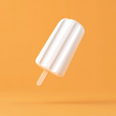 3D Ice cream popsicle on orange background