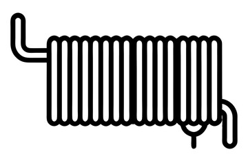 Condenser coil vector silhouette illustration isolated on white background