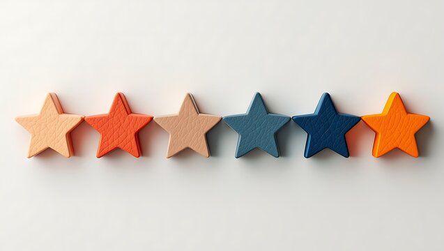 Colorful Wooden Stars Rating System A Visual Guide to Customer Feedback and Reviews